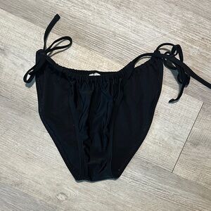 Black Tie-Side Bikini Bottom